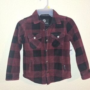 Weatherproof Kids Checkered Jean Jacket - Red and Black New 6/7